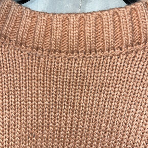 Label of Love Peach Rust Cable Knit Oversized Open Front Cardigan Size M / L NWT - Picture 8 of 8